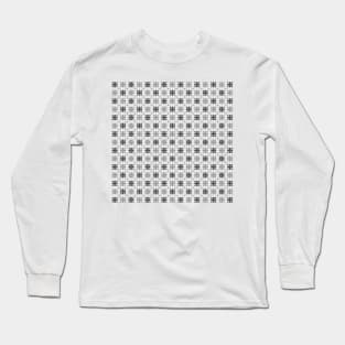 Dark and Light Grey Flower Pattern Long Sleeve T-Shirt